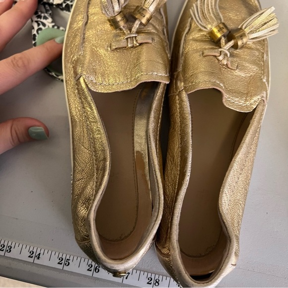Micheal Kors | MK Gold Slip On Loafer Shoe Boat Flats 7.5 - Picture 3 of 7